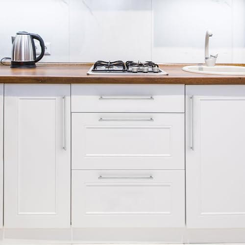 Image of Ravinte 2 Pack 12-3 /5 Inch Hole Center Solid Kitchen Cabinet Handles Polished Chrome Dresser Pulls Cabinet Drawer Pulls for Kitchen Cupboard Hardware
