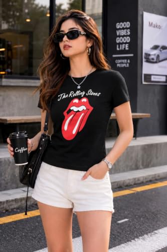 Image of Preneum Women's Graphic Printed T-Shirt, Round Neck Half Sleeve Casual Slim Fit Cotton Blend Tee, College, Office & Travel