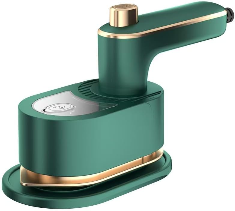 Handheld Garment Steamer, Green with Gold Accents (green)