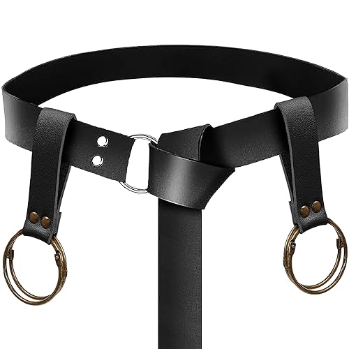 SUMGOGO Skirt Hikes Renaissance Medieval Keyring Belt Hook Loop Wrist Waistband Accessory Ren Faire LARP Cosplay Costumes (U2-Black)