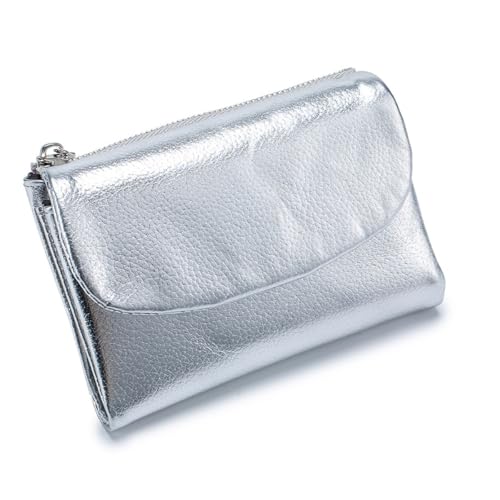 Unisex Pebble Leather Wallet, Genuine Soft Leather Small Wallet for Women, Coin Purse with Credit Card Holder and Cash Slots, Compact Fashion for Daily Use(S)