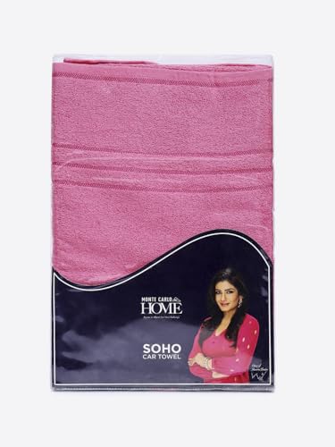 Image of Monte Carlo Pink Solid 340 GSM FS 1 Car Towel (Width 90 CM X Length 180 CM) 1