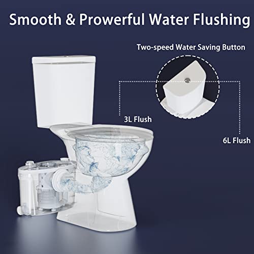 Image of SUPERFLO 19 Inch Macerating Toilet System 600W Upflush Toilet for Basement