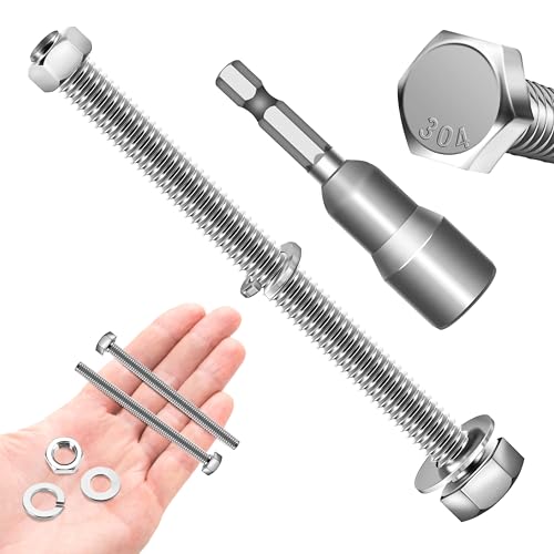 Image of (6 Sets) 5 /16 Bolt, 5 /16-18 x 4 inch Hex Head Screws Nuts and Bolts Kit with 5 /16 Stainless Steel Bolts, Nuts Washers Assortment, Fully Threaded by Marysino