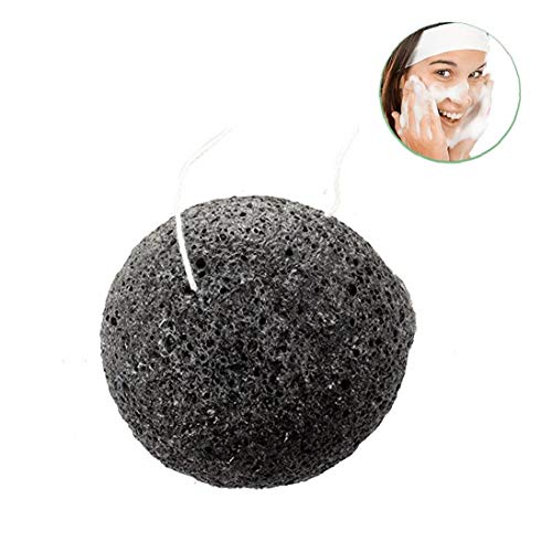 Konjac Facial De La Esponja Exfoliante Facial De Las Esponjas Naturales Con Carbón De Bambú Para Los Hombres Y Mujer Limpiador Facial Sensible a Graso Y Piel Propensa Al Acné (negro) - imagen 2