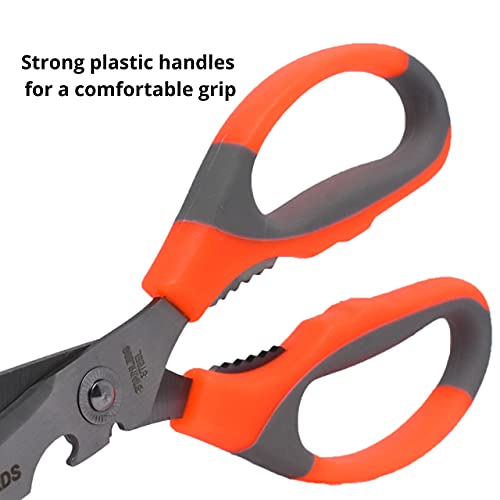 Image of POLYGUARDS Heavy Duty Meat Scissors, Dishwasher Safe Multipurpose Stainless Steel Sharp Utility Food Scissors for Chicken, Poultry, Fish, Herbs, Multicolour - Set of 1