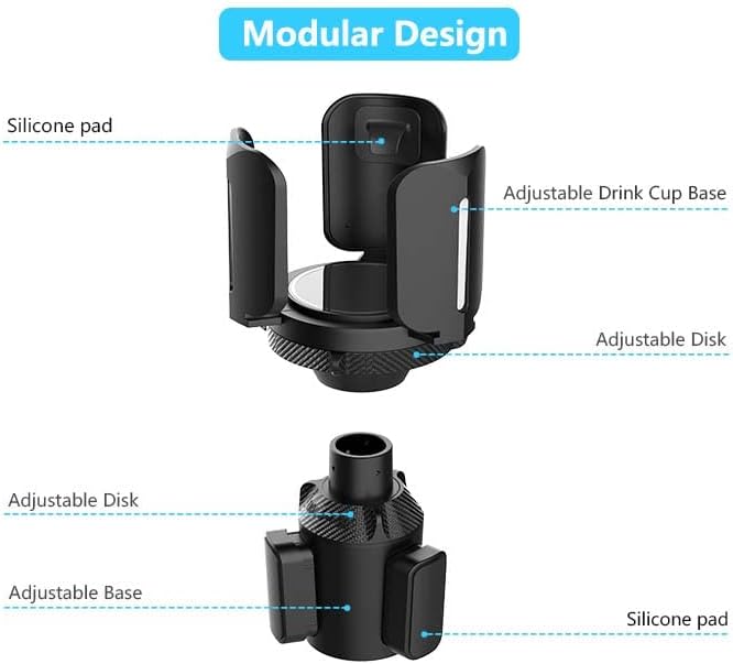 Miniatura 6 de Adaptador expansor de portavasos para automóvil, extensor de portavasos con brazo y base ajustables, universal compatible con Yeti Ramblers14-46oz,