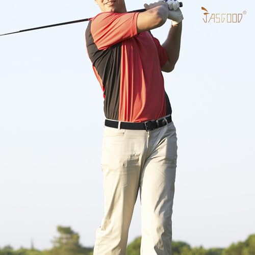 JASGOOD Elastic Braided Belt Men Stretch Golf Woven Casual Jeans Pants Canvas Fabric Tsa Approved Metal Free Belt3