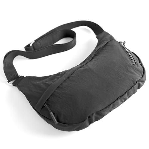 Small Nylon Crossbody Bag,Lightweight Sling Crescent Bag with Adjustable Strap,YKK Zippers,Women Hobo Shoulder Purse3
