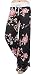 Artfish Women Loose Baggy Yoga Long Pants Floral Printed Trousers (XXL, Black)