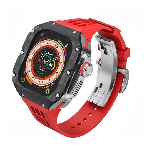 Bracelet iWatch Ultra sport caoutchouc homme style RM en carbone