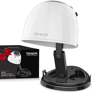 TASALON 1875W Ionic Hooded Hair Dryer Bonnet with 3 Heating Settings, Professional Sit Under Hair Dryers for Women with Ceramic Technology, Portable Hair Dryer with Hood, Hooded Dryer for Home & Salon