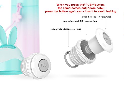 Cute Rabbit Kids Insulation Bottle-Stainless Steel Thermoses,Leak-Proof Travel Coffee Mug,Durable Tumbler For Baby Hot Water 12 Ounce #TOP5