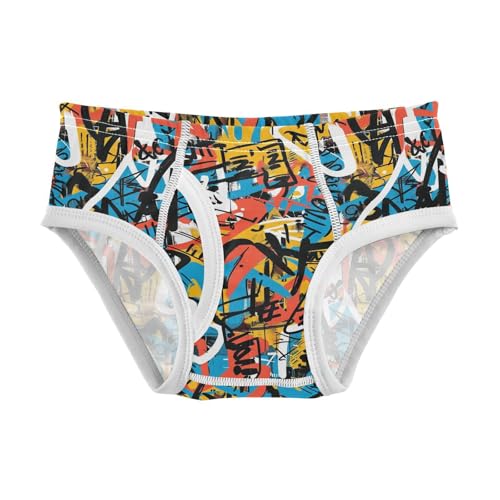 visesunny Boys Cotton Underwear Minimalist Line Doodle Printed Toddler Soft Training Briefs Size 2T-8Y for Kids