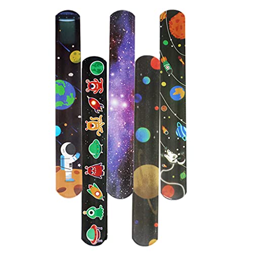 JSGHGDF 10 Pack Slap Bracelets Wristbands Print for Kids Valentine’s Day s Bag Accessories Birthday