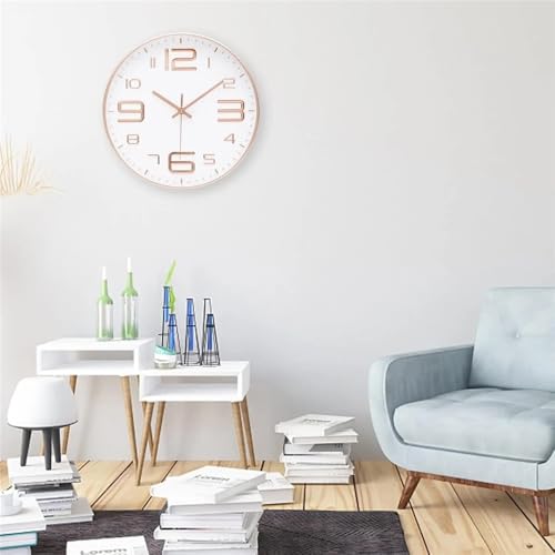 Horloge murale silencieuse blanche pour salon et chambre moderne - 5