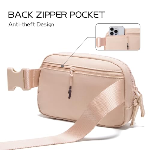 Image of Belt Bag for Women Two-Way Zipper Cross Body Fanny Pack Fashion Waist Packs Everywhere Belt Bag with Adjustable Strap Gifts for Teen Girls Women Men (Coral Pink)