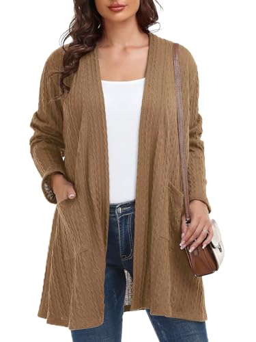 Image of BELAROI Plus Size Cardigan Sweaters for Women 2026 Pockets