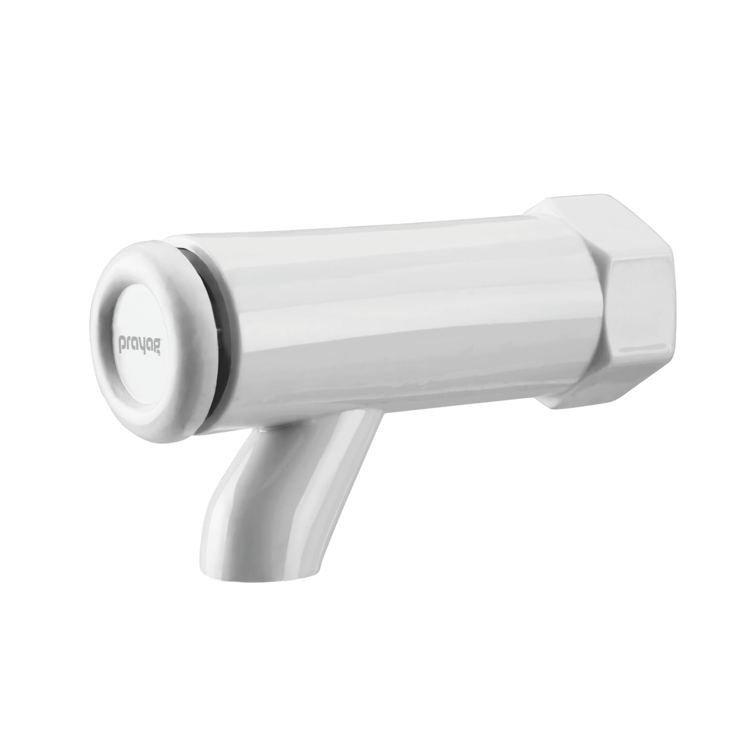 prayag ptmt push cock 20mm heavy duty self closing water tap for commercial, public and industrial use, leak proof push type faucet with wall concealed installation (white)
