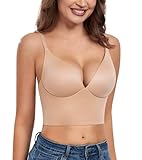 HACI Support Full Coverage Bra Padded T Shirt Bralette(Beige,40C)