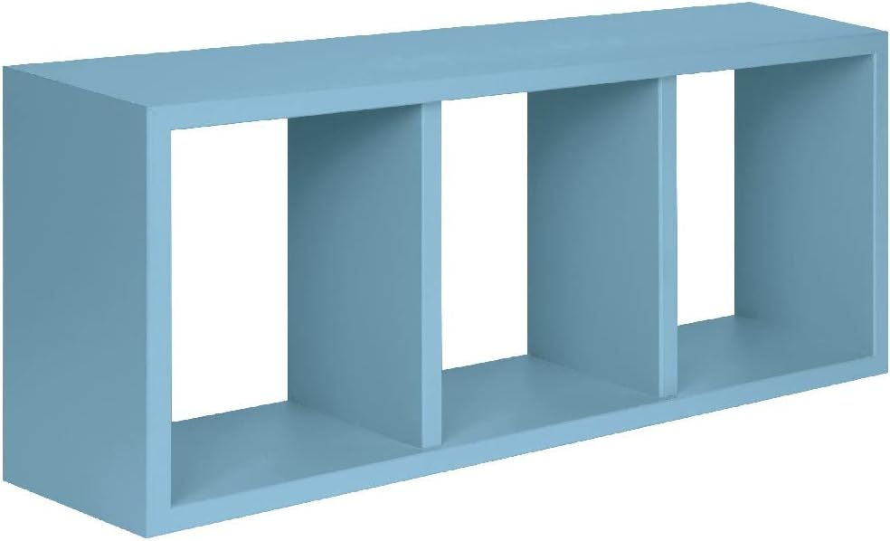 Homemania Tristano Wall Decoration Shelf for Living Room, Bedroom, Office, MDF, Blue, 70 x 30 x 15.5