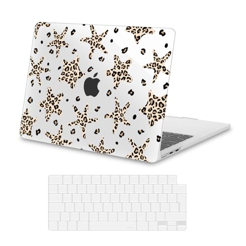 Coque MacBook Air 13 M4 A3240 A3113 A2681 rigide avec protecteur clavier léopard 2024 2025 2026