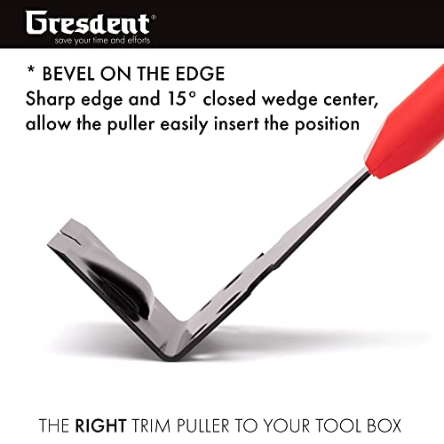 Gresdent Trim Puller Heavy Duty Pry Bar Home Trim Tile Removal Tool Remodeling Wood Floor Baseboard Molding Nail Pulling And Hex Wrench Tool (Red) #TOP3