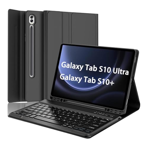 Porte-crayon intégré sur cet étui avec clavier Galaxy Tab S10 Ultra rose - 2