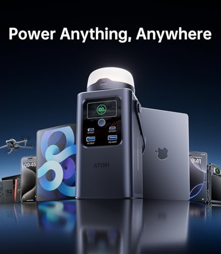 Camping Portable Power Station 198.4Wh (62000mAh), [Top Safety] 100W Fast Charging Power Bank with LiFePO4 Battery, Small Generator with Detachable Light for Travel Home Backup Outdoor Emergency image 9