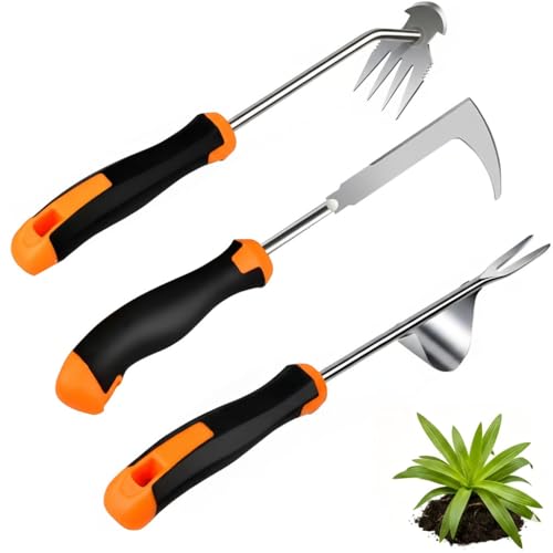 Weed Puller Tool, portable garden tool, Four-Tined Weeding Tool, Uprooting