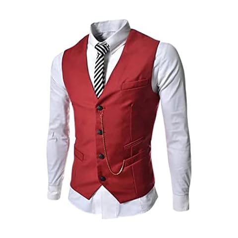 Gilet de mariage Gefomuofe rouge Cover