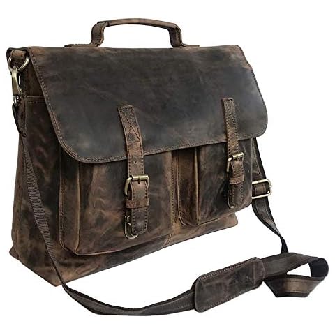 Sacoche rétro cuir buffle 45,7 cm Cover