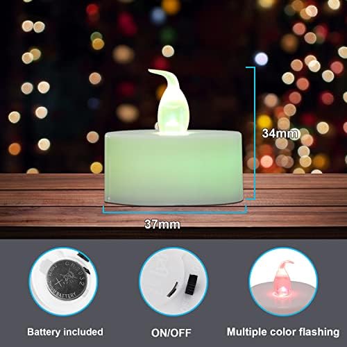 Diyife Colour Changing LED Tea Lights, [New Version] [24pcs] Battery Operated Flameless Tealights, Fake Candles with Rainbow Colores Perfect for Wedding, Party, Halloween, Christmas, Birthday Decor