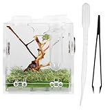 UPKOCH Boîte d'Élevage pour Reptiles en Acrylique Transparente Taille Moyenne 3 Pièces Cage à Reptiles avec Ventilation Optimale Terrarium pour Araignées et Petits Animaux de