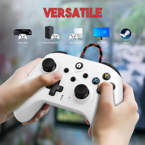 Image of Dinosoo 2 Pack 10ft Wired Controller for Xbox One Series X|S & Windows 10 /11, PC Steam Games Controller, Built-in Dual Vibration Turbo Macro