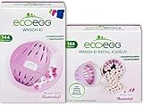 ECOEGG WASH Egg with Floral Scent + Refill - Replaces Detergents - Natural Detergent for All Kinds of Laundry - 288 Washes | Denmark