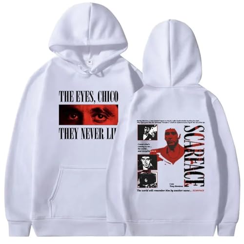 RQLNBOBZ Sudadera con Capucha Holgada Retro gótica de otoño e Invierno para Hombre con la Estrella de la película de gánsteres Scarface Tony Montana y Al Pacino