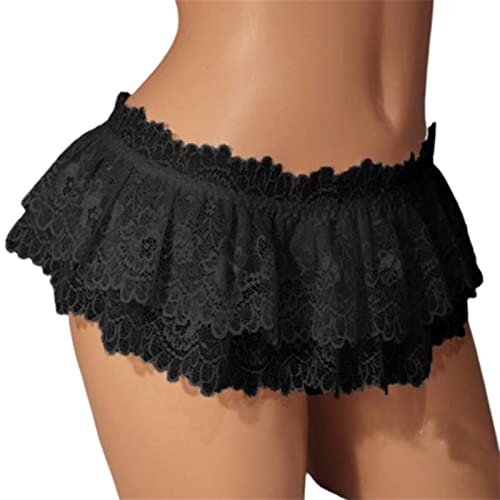Mens Panties Crossdress Underwear Sexy Soft Ruffled Skirted Panties Lingerie Underwear Thong (Color : Pink, Size : XL)4