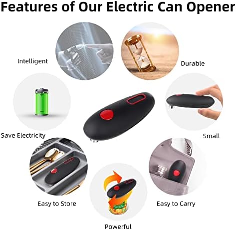 Homelet Electric Can Opener, Automatic Tin Openers for Seniors with Arthritis, Weak Hands | The Hands-Free Can Opener with Less Effort to Open, Matte Black