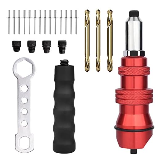 6 Pièces Ensemble Adaptador Remachadora para Taladro, Adaptador de Remachadora de Pistola de Remache para Instalación y Mantenimiento de Edificios, Coches, Ascensores, Instrumentos y Mobiliario