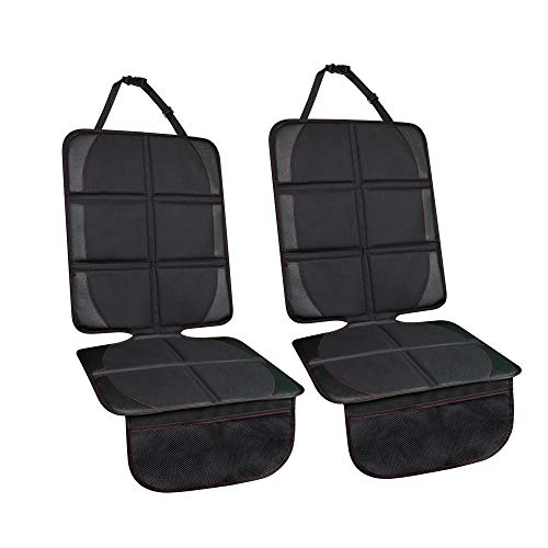 Car Seat Protector, Waterproof Baby Seat Protector for Child Car Seat with Thickest Padding and Non Slip Backing 2 Pockets for SUV Sedan Leather Seats