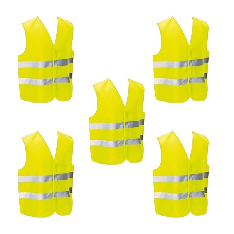 5 Gilets Jaunes de sécurité homologué pour Toute la Famille