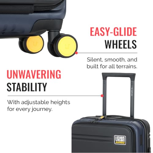 Image of Urban Jungle by Safari Hold-All Premium Small (55cm) Trolley Bag with Laptop Compartment,Polycarbonate Cabin Suitcase with 8 Silent Wheels&TSA Lock,Hardside Travelling Luggage for Both Men&Women(Navy)