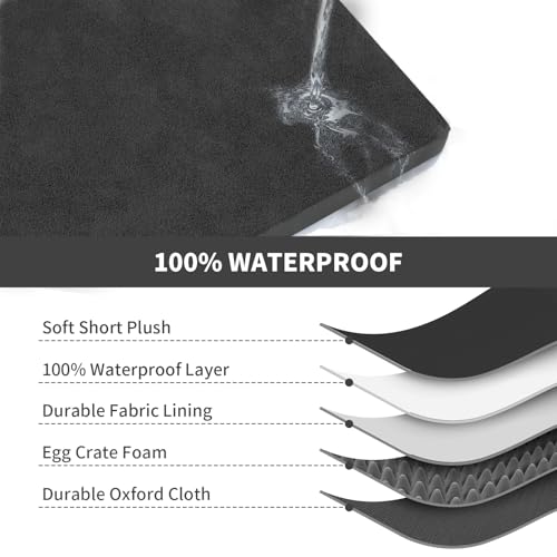 Image of Jumbo Waterproof Orthopedic Dog Bed for Extra Large Dogs | Egg Crate Foam, Pressure Relief, Fits 54x37 Crates, Machine Washable 1680D Oxford Cover, Indoor & Outdoor Use, Up to 150 lbs