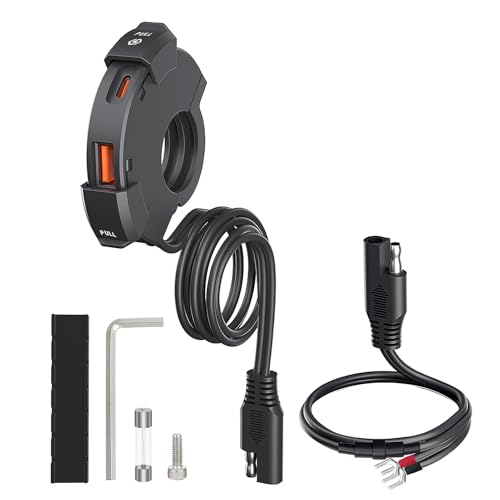 Cargador USB motocicleta anticaídas de energía con conector SAE impermeable