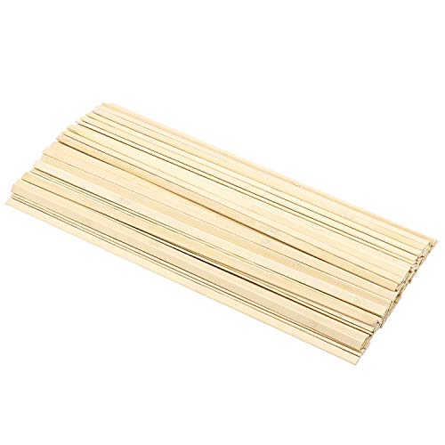 Favordrory 15.7 Inches Wood Craft Sticks Natural Bamboo Sticks Extra Long Sticks Can be Curved, Strong Natural Bamboo Sticks, 100PCS