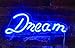 Isaac Jacobs 17" by 6" inch LED Neon Blue “Dream” Wall Sign for Cool Light, Wall Art, Bedroom Decorations, Home Accessories, Party, and Holiday Decor: Powered by USB Wire (Dream)