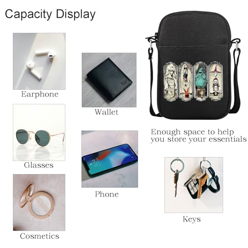 TGBJE Horror Movie Fans Gifts Jack and Sally Crossbody Purses Bag Spooky Season Gift Zero Inspired Adjustable Strap Bag (BL nightmare 4 CB)4