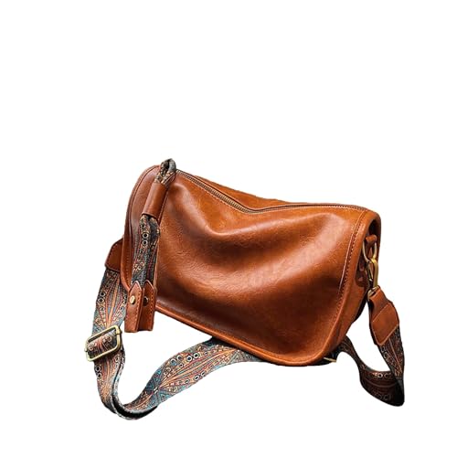 CUTeFiorino Elegante bolso de hombro para mujer, color liso, informal, correa ajustable, bolso de hombro, marrón, talla única
