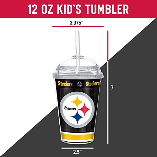 Image of Rico Industries NFL Football Rookie of The Year 12oz Acrylic Tumbler, Youth Tumbler with Swirly Straw